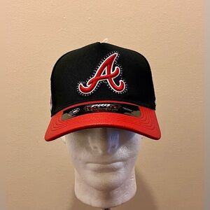 Atlanta Braves Pro Standard Stick Stitch Strapback Hat Brave Patches On The Side